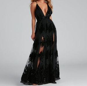 Formal flocked velvet dress from Windsor